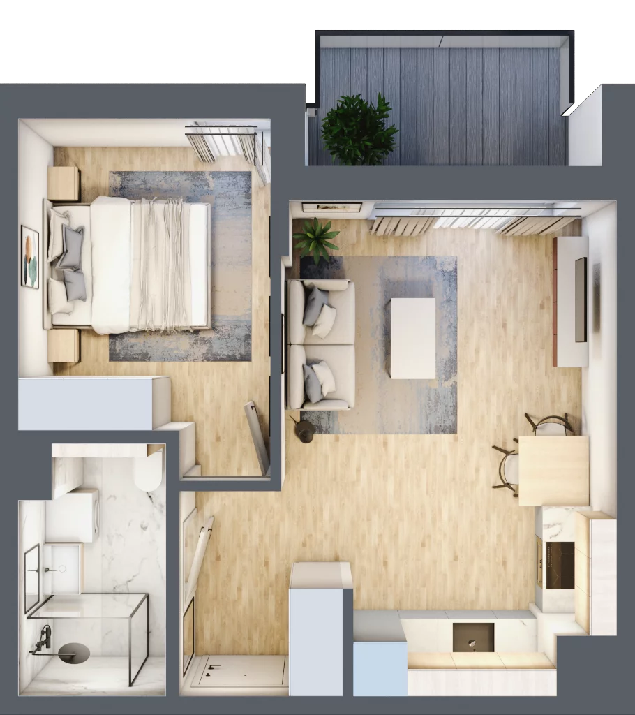2 pokoje, mieszkanie 37,21 m², piętro 2, oferta nr A/18, Osiedle Myśliborska, Warszawa, Białołęka, Żerań, ul. Myśliborska / Ochorowicza