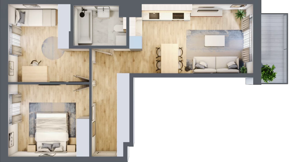 3 pokoje, mieszkanie 58,68 m², piętro 2, oferta nr B/67, Osiedle Myśliborska, Warszawa, Białołęka, Żerań, ul. Myśliborska / Ochorowicza