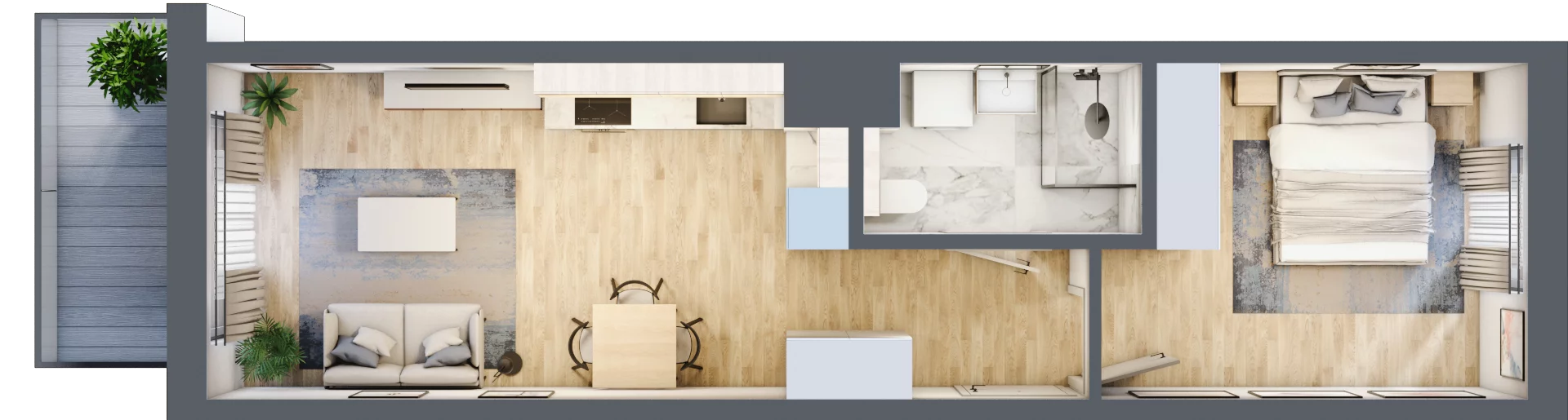 2 pokoje, mieszkanie 39,58 m², piętro 2, oferta nr B/26, Osiedle Myśliborska, Warszawa, Białołęka, Żerań, ul. Myśliborska / Ochorowicza