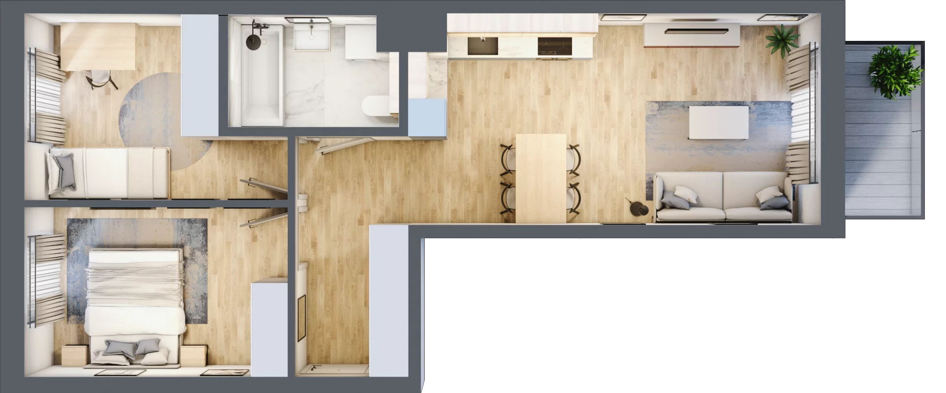 3 pokoje, mieszkanie 55,06 m², piętro 3, oferta nr B/43, Osiedle Myśliborska, Warszawa, Białołęka, Żerań, ul. Myśliborska / Ochorowicza