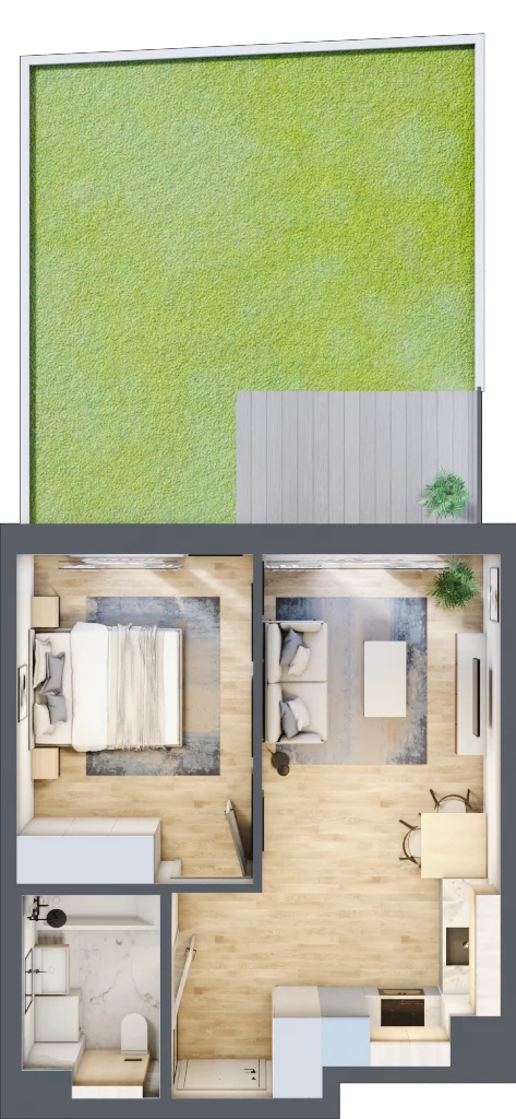 2 pokoje, mieszkanie 37,87 m², parter, oferta nr B/33, Osiedle Myśliborska, Warszawa, Białołęka, Żerań, ul. Myśliborska / Ochorowicza