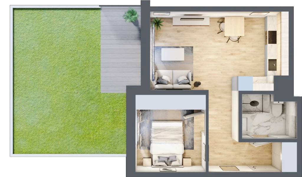2 pokoje, mieszkanie 37,68 m², parter, oferta nr B/80, Osiedle Myśliborska, Warszawa, Białołęka, Żerań, ul. Myśliborska / Ochorowicza