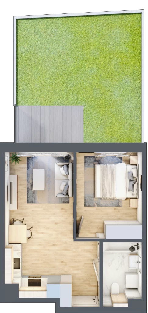 2 pokoje, mieszkanie 37,93 m², parter, oferta nr B/32, Osiedle Myśliborska, Warszawa, Białołęka, Żerań, ul. Myśliborska / Ochorowicza