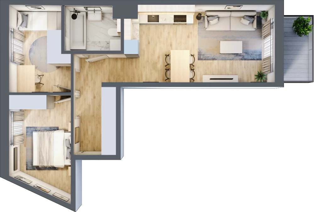 3 pokoje, mieszkanie 52,71 m², piętro 2, oferta nr B/62, Osiedle Myśliborska, Warszawa, Białołęka, Żerań, ul. Myśliborska / Ochorowicza