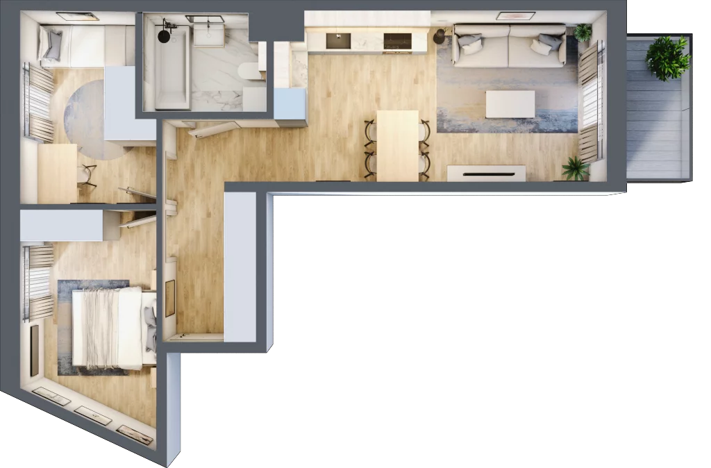 3 pokoje, mieszkanie 52,71 m², piętro 1, oferta nr B/54, Osiedle Myśliborska, Warszawa, Białołęka, Żerań, ul. Myśliborska / Ochorowicza