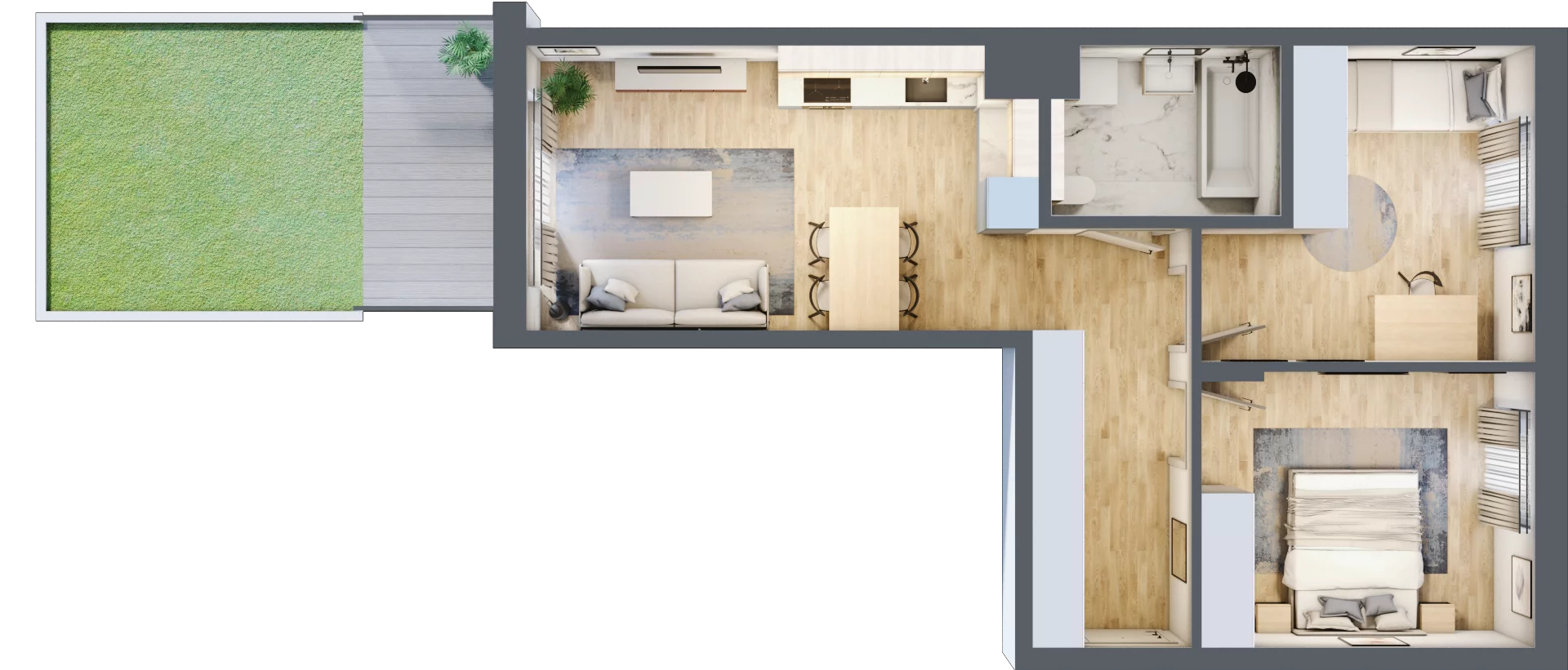 3 pokoje, mieszkanie 57,46 m², parter, oferta nr B/81, Osiedle Myśliborska, Warszawa, Białołęka, Żerań, ul. Myśliborska / Ochorowicza