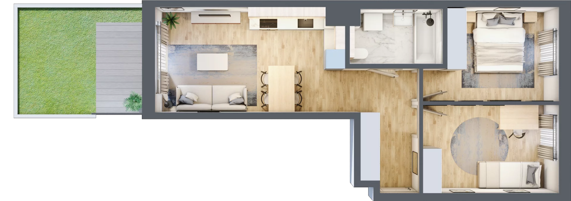 3 pokoje, mieszkanie 54,14 m², parter, oferta nr B/3, Osiedle Myśliborska, Warszawa, Białołęka, Żerań, ul. Myśliborska / Ochorowicza