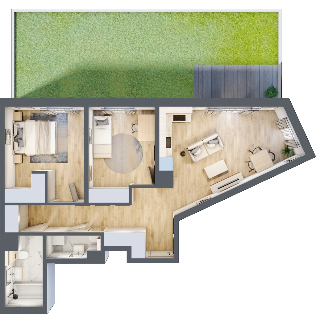 3 pokoje, mieszkanie 68,62 m², parter, oferta nr B/16, Osiedle Myśliborska, Warszawa, Białołęka, Żerań, ul. Myśliborska / Ochorowicza