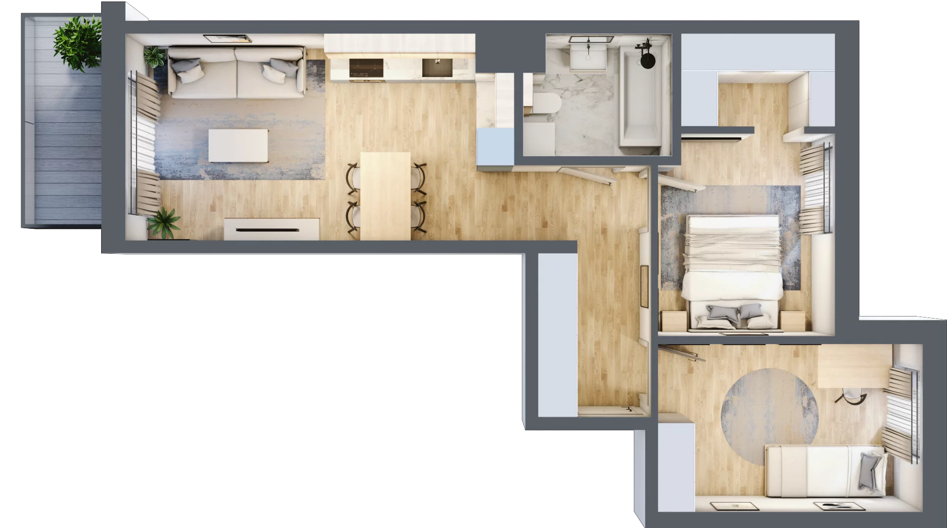 3 pokoje, mieszkanie 56,00 m², piętro 1, oferta nr B/38, Osiedle Myśliborska, Warszawa, Białołęka, Żerań, ul. Myśliborska / Ochorowicza