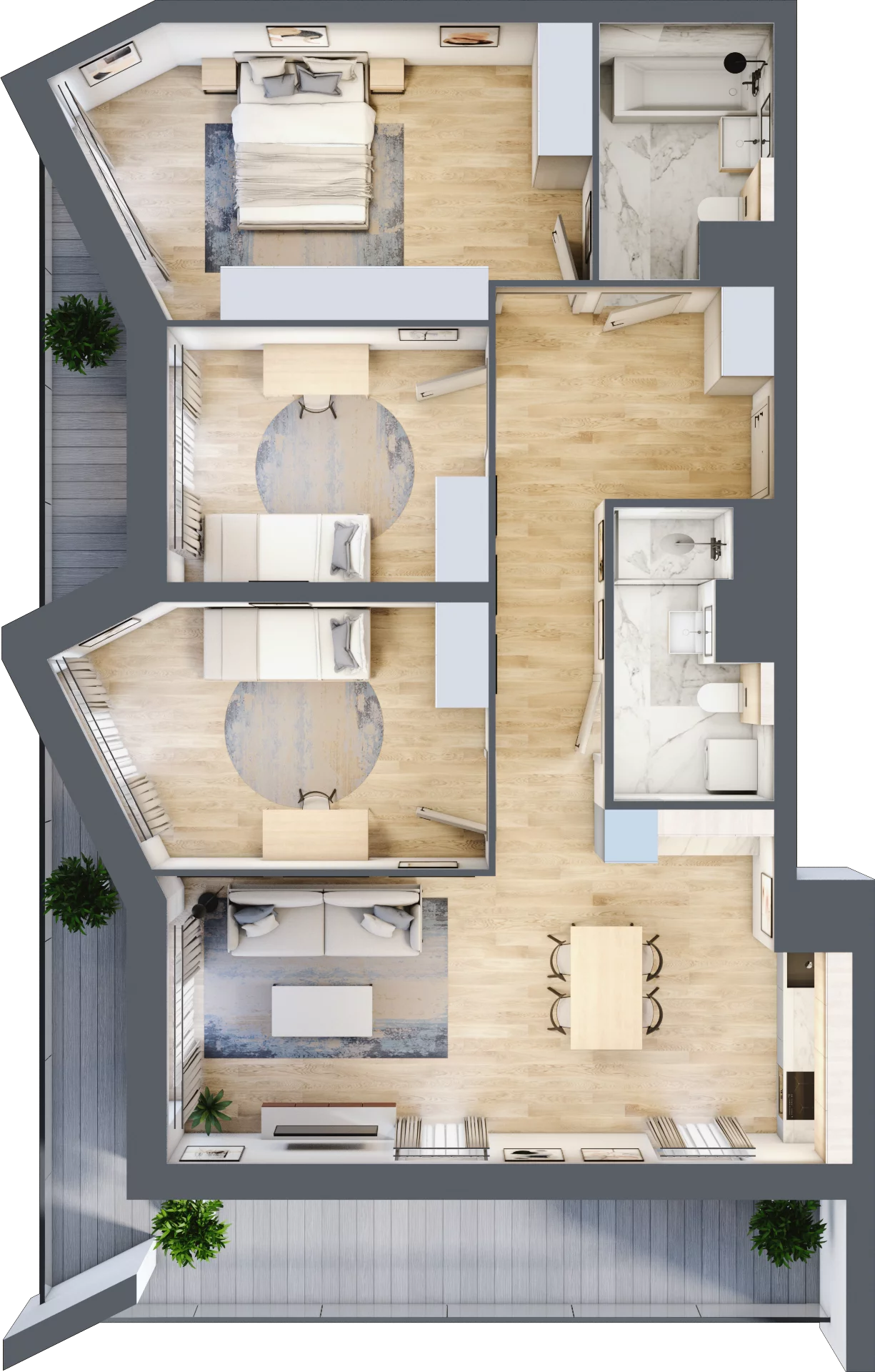 4 pokoje, mieszkanie 89,55 m², piętro 6, oferta nr A/66, Osiedle przy Wielickiej, Kraków, Bieżanów-Prokocim, ul. Marii Orwid 1