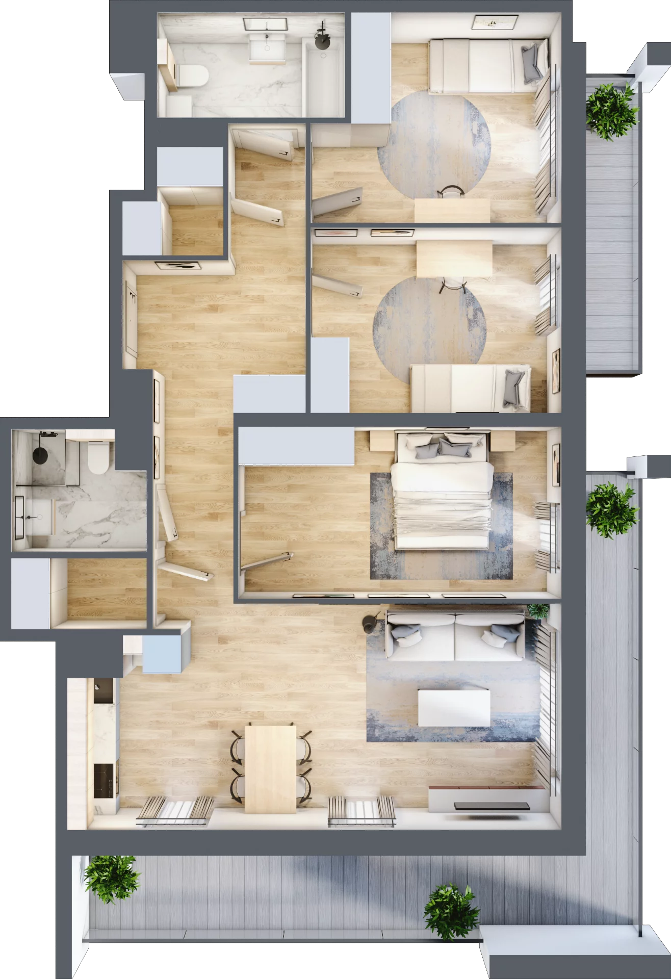 4 pokoje, mieszkanie 89,21 m², piętro 6, oferta nr A/65, Osiedle przy Wielickiej, Kraków, Bieżanów-Prokocim, ul. Marii Orwid 1