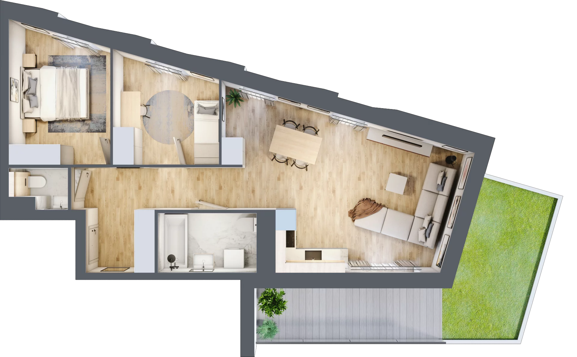 3 pokoje, mieszkanie 66,98 m², piętro 4, oferta nr A/37, Osiedle przy Wielickiej, Kraków, Bieżanów-Prokocim, ul. Marii Orwid 1