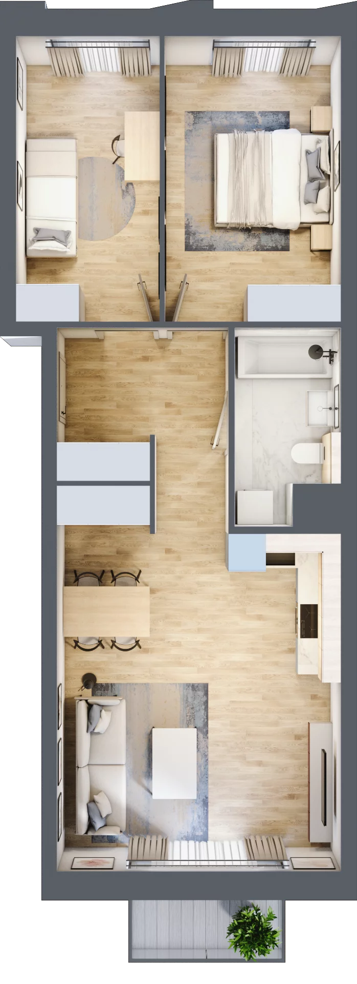 3 pokoje, mieszkanie 62,72 m², piętro 3, oferta nr A/79, Osiedle przy Wielickiej, Kraków, Bieżanów-Prokocim, ul. Marii Orwid 1
