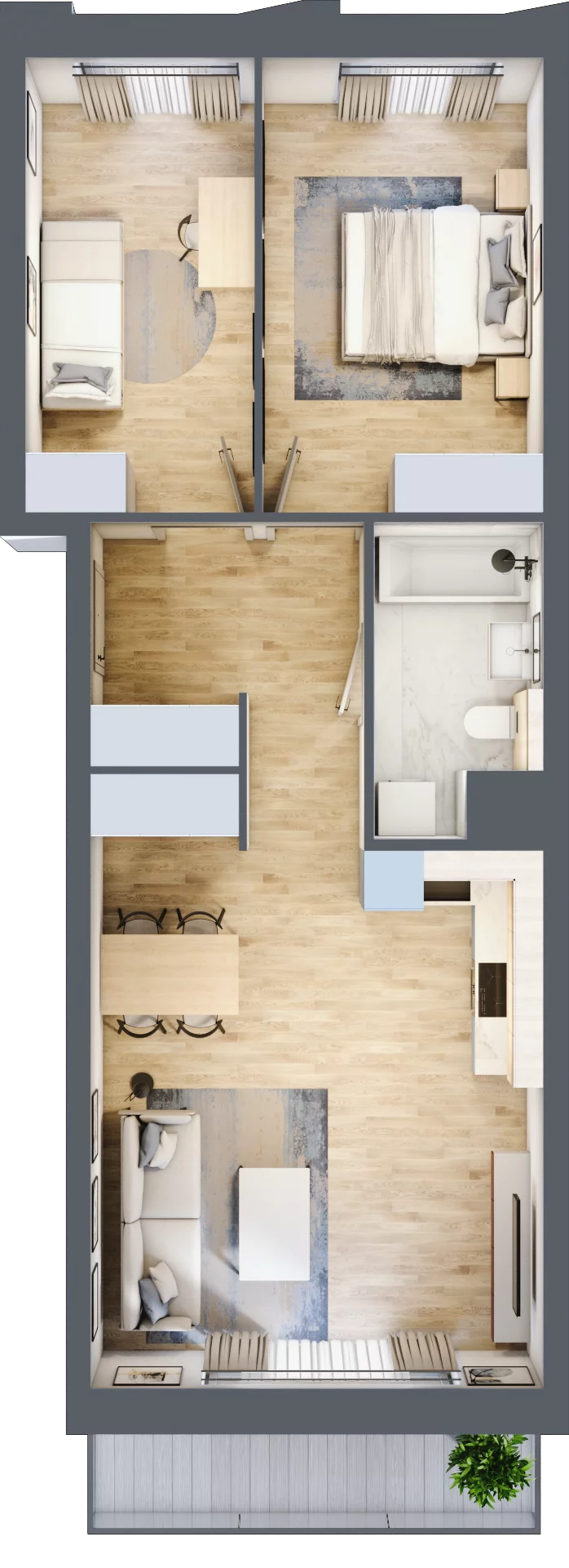3 pokoje, mieszkanie 62,72 m², piętro 6, oferta nr A/91, Osiedle przy Wielickiej, Kraków, Bieżanów-Prokocim, ul. Marii Orwid 1