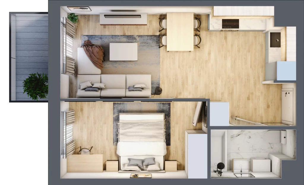 2 pokoje, mieszkanie 38,51 m², piętro 1, oferta nr A/9, Osiedle Międzyleska 3, Wrocław, Tarnogaj, Krzyki, ul. Międzyleska