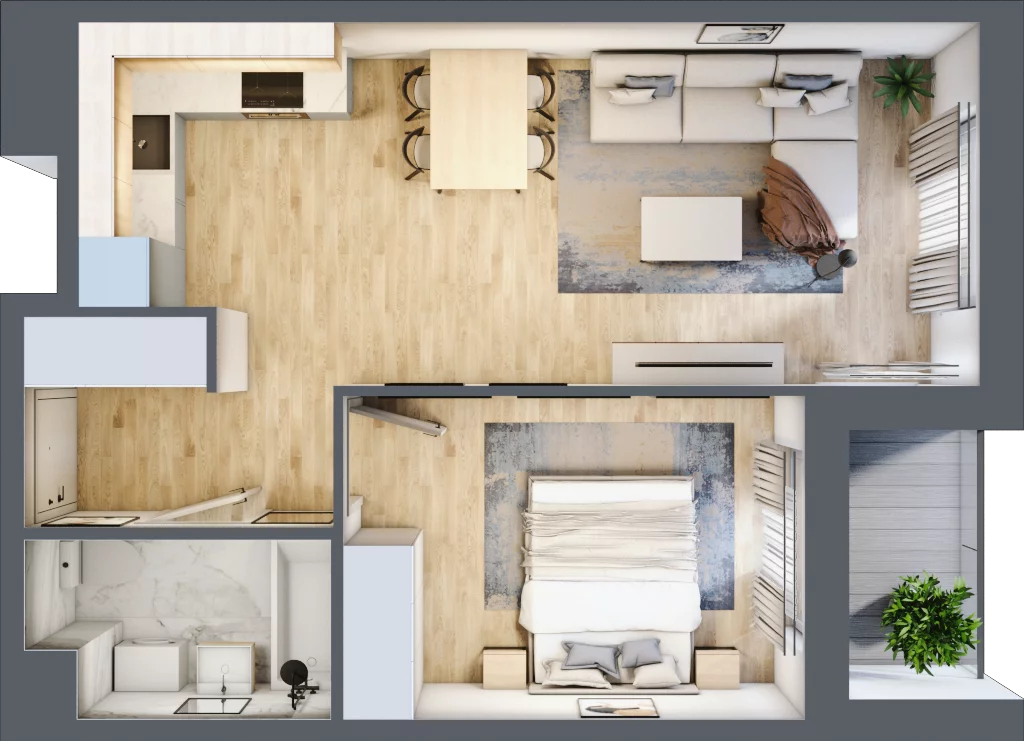 2 pokoje, mieszkanie 42,60 m², piętro 3, oferta nr A/34, Osiedle Międzyleska 3, Wrocław, Tarnogaj, Krzyki, ul. Międzyleska