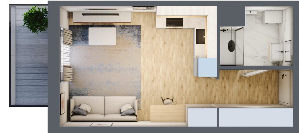 1 pokój, mieszkanie 27,62 m², piętro 5, oferta nr A/62, Osiedle Międzyleska 3, Wrocław, Tarnogaj, Krzyki, ul. Międzyleska