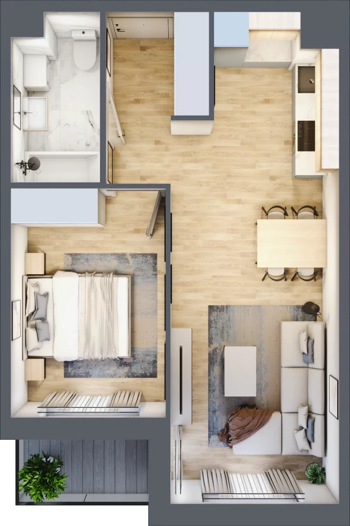 2 pokoje, mieszkanie 42,73 m², piętro 3, oferta nr A/108, Osiedle Międzyleska 3, Wrocław, Tarnogaj, Krzyki, ul. Międzyleska