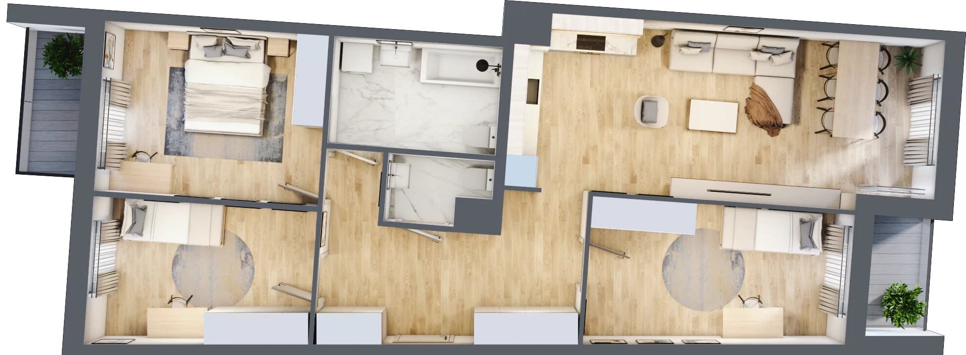 4 pokoje, mieszkanie 89,33 m², piętro 1, oferta nr A/68, Osiedle Międzyleska 3, Wrocław, Tarnogaj, Krzyki, ul. Międzyleska