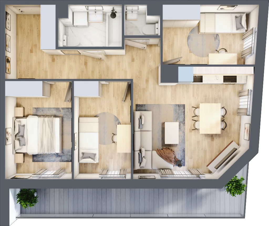 4 pokoje, mieszkanie 66,26 m², piętro 4, oferta nr A/88, Osiedle Międzyleska 3, Wrocław, Tarnogaj, Krzyki, ul. Międzyleska