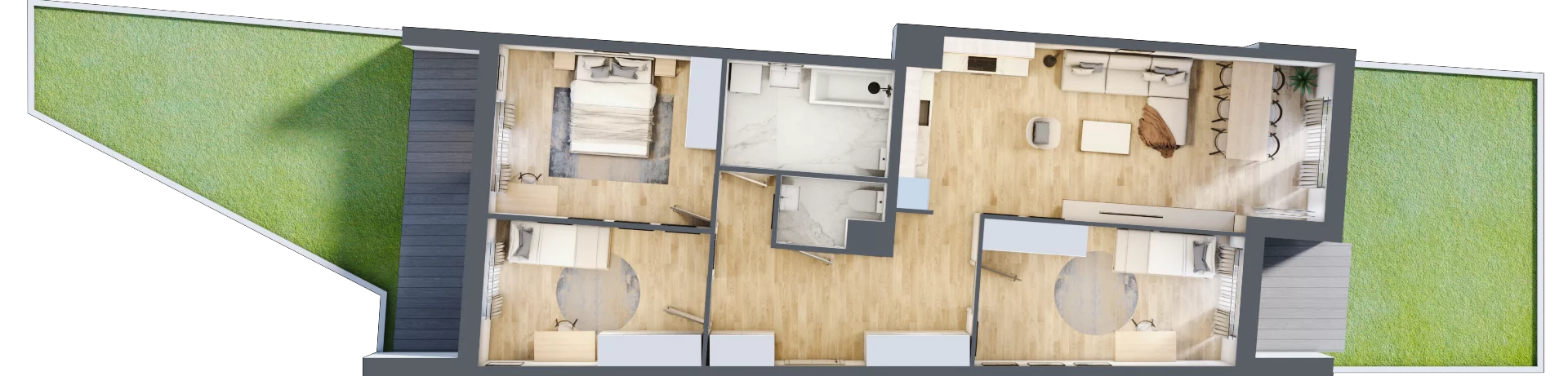 4 pokoje, mieszkanie 88,88 m², parter, oferta nr A/65, Osiedle Międzyleska 3, Wrocław, Tarnogaj, Krzyki, ul. Międzyleska