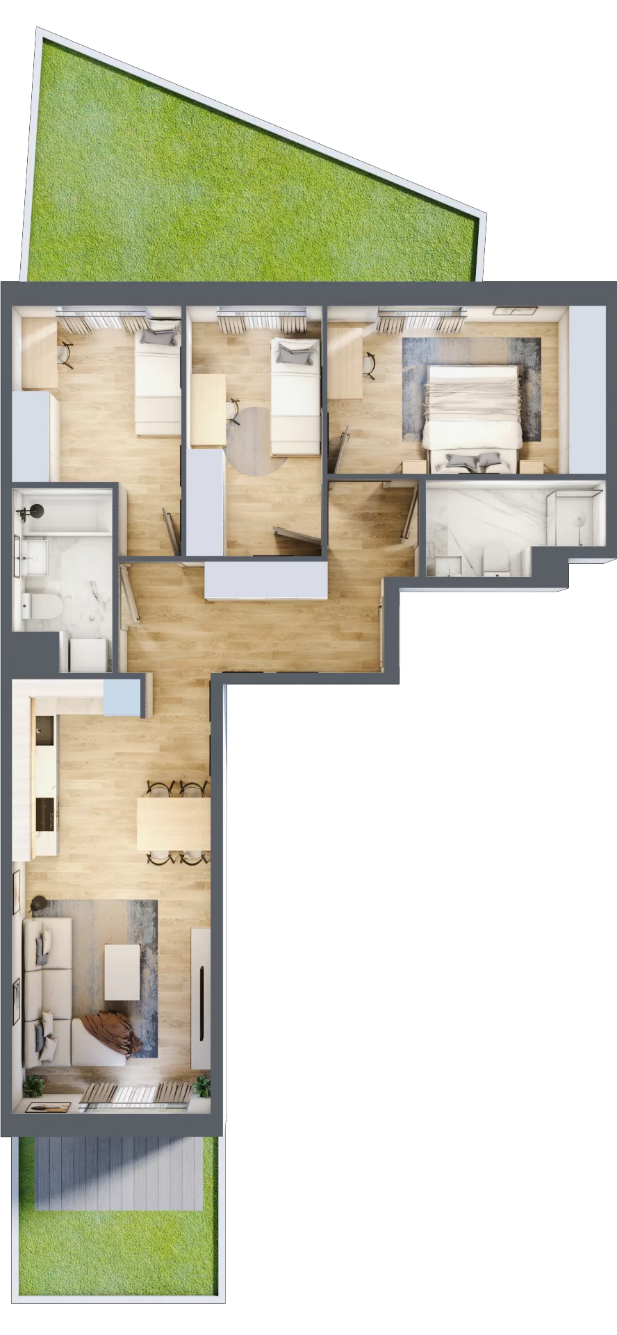 4 pokoje, mieszkanie 73,34 m², parter, oferta nr A/64, Osiedle Międzyleska 3, Wrocław, Tarnogaj, Krzyki, ul. Międzyleska