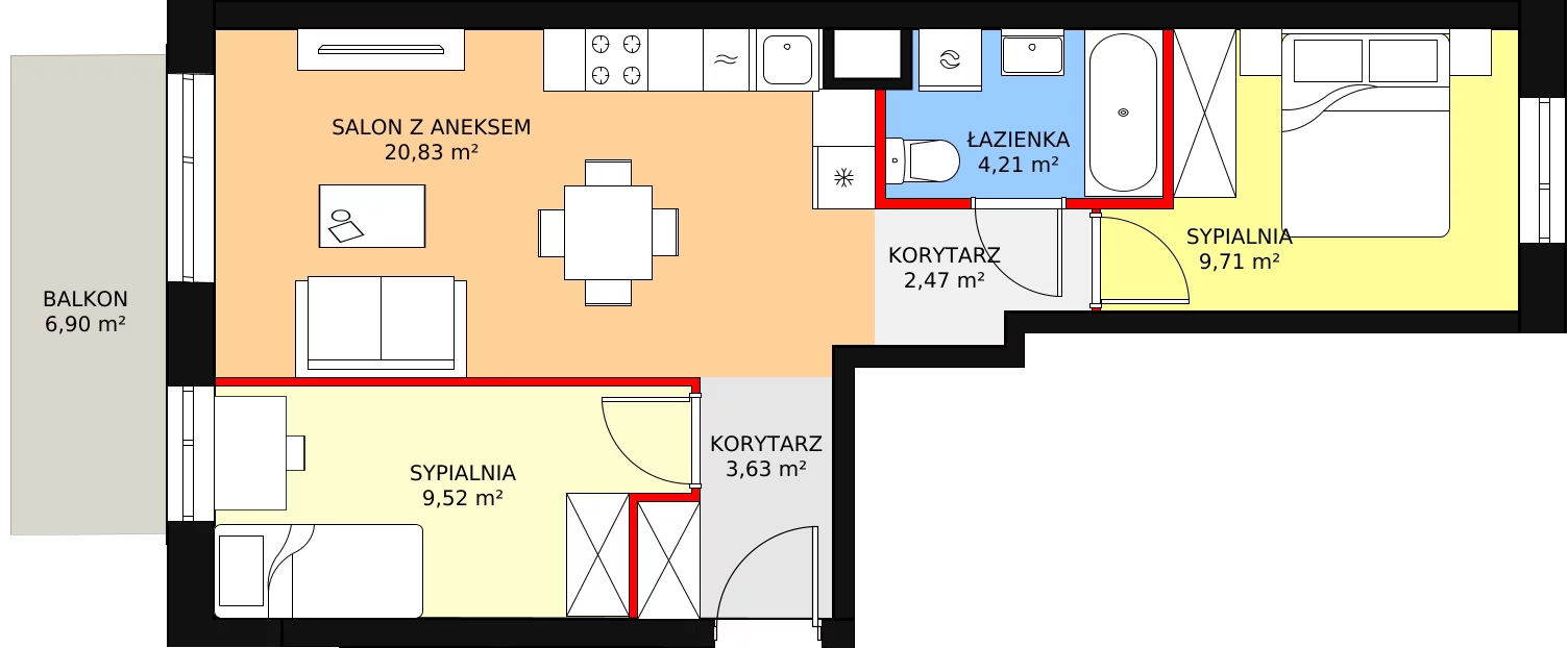 Mieszkanie 51,62 m², piętro 1, oferta nr III/97, Osiedle Krzewna, Warszawa, Targówek, Elsnerów, ul. Krzewna