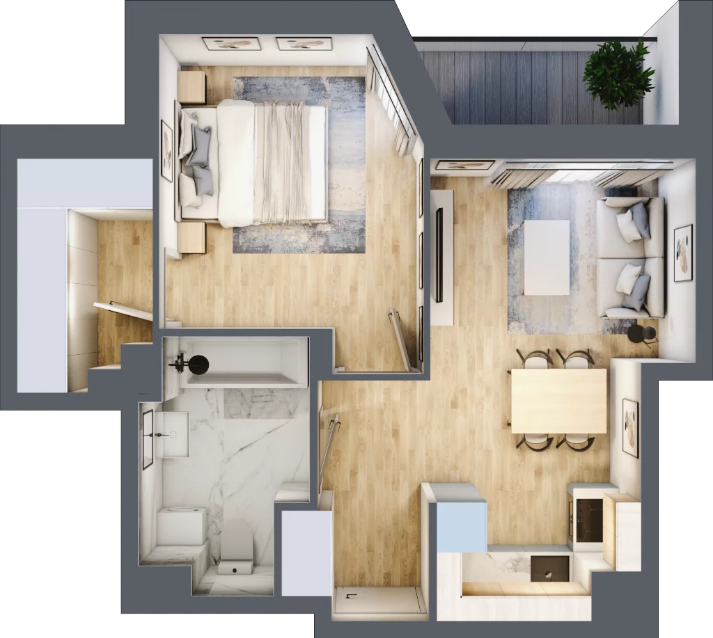 2 pokoje, mieszkanie 42,04 m², piętro 2, oferta nr III/A29, Miasteczko Nova Sfera, Warszawa, Białołęka, Żerań, ul. Marywilska