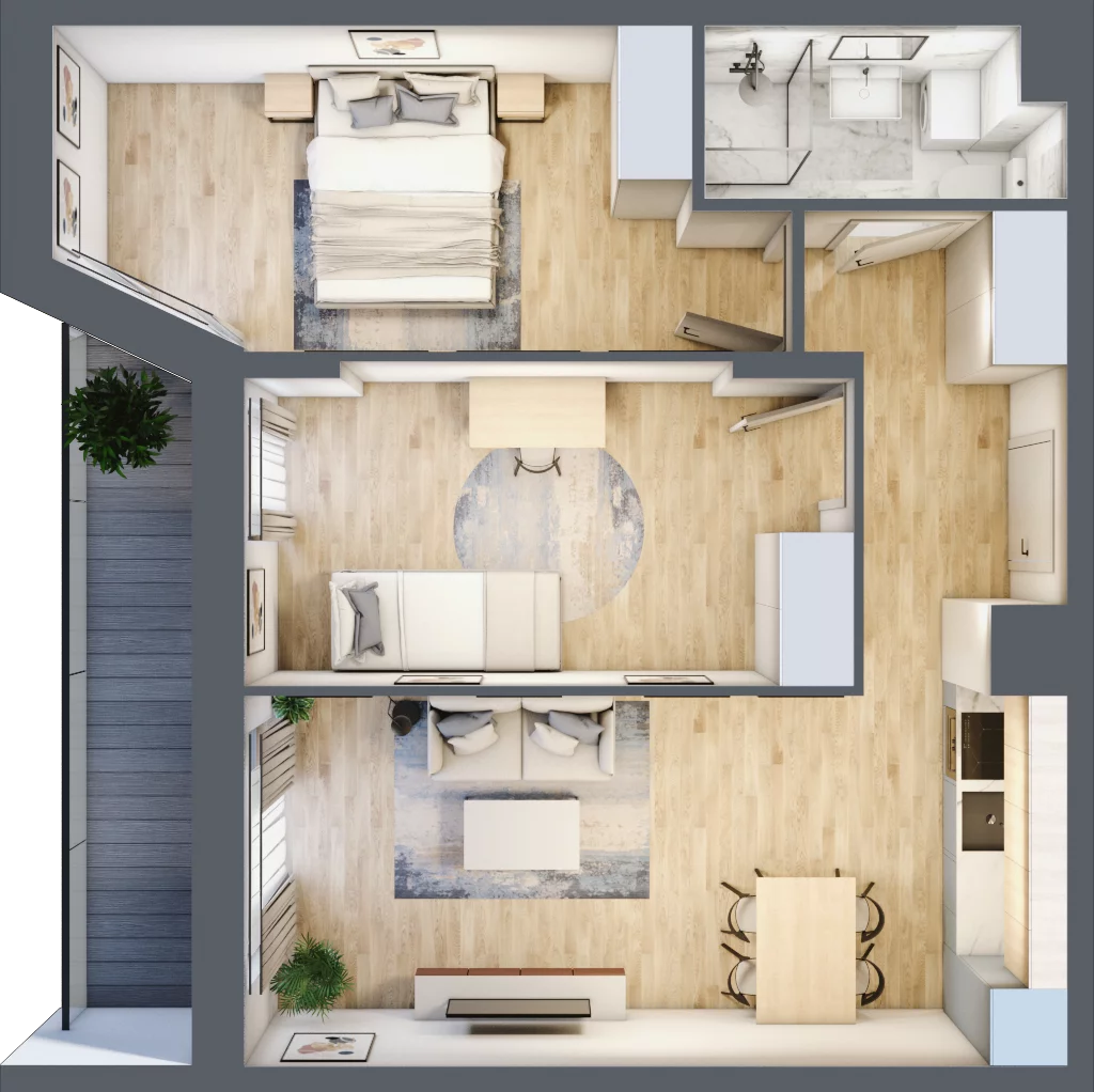 3 pokoje, mieszkanie 54,69 m², piętro 3, oferta nr III/A35, Miasteczko Nova Sfera, Warszawa, Białołęka, Żerań, ul. Marywilska