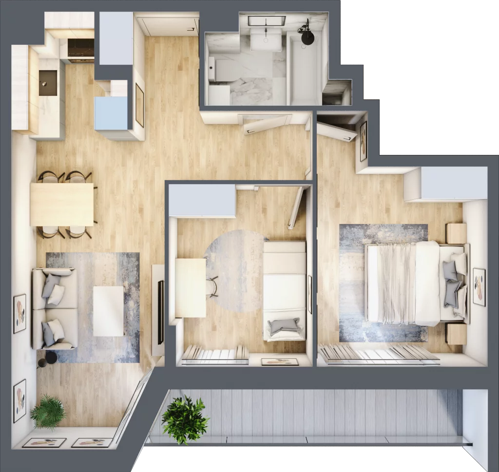 3 pokoje, mieszkanie 50,90 m², piętro 3, oferta nr III/A37, Miasteczko Nova Sfera, Warszawa, Białołęka, Żerań, ul. Marywilska