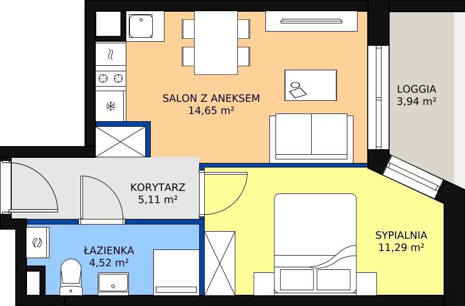 Zalety mieszkania 36.68 m², III/E203