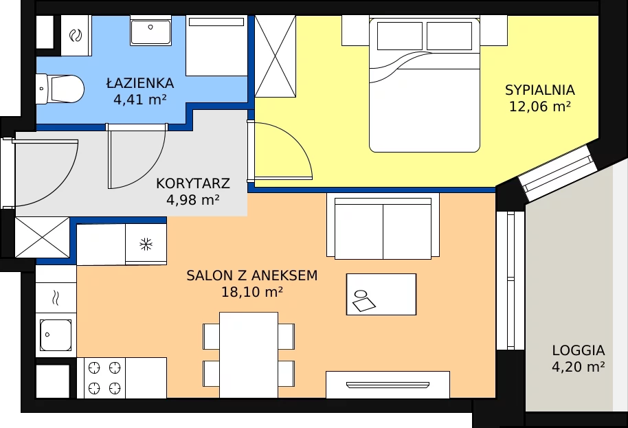 Zalety mieszkania 40.72 m², III/E216