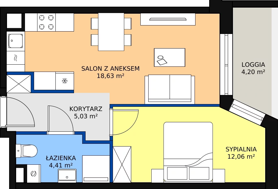 Zalety mieszkania 41.39 m², III/E225