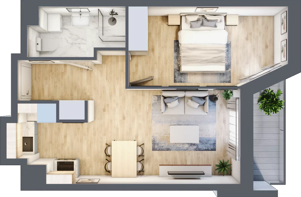 2 pokoje, mieszkanie 41,43 m², piętro 1, oferta nr III/E232, Miasteczko Nova Sfera, Warszawa, Białołęka, Żerań, ul. Marywilska