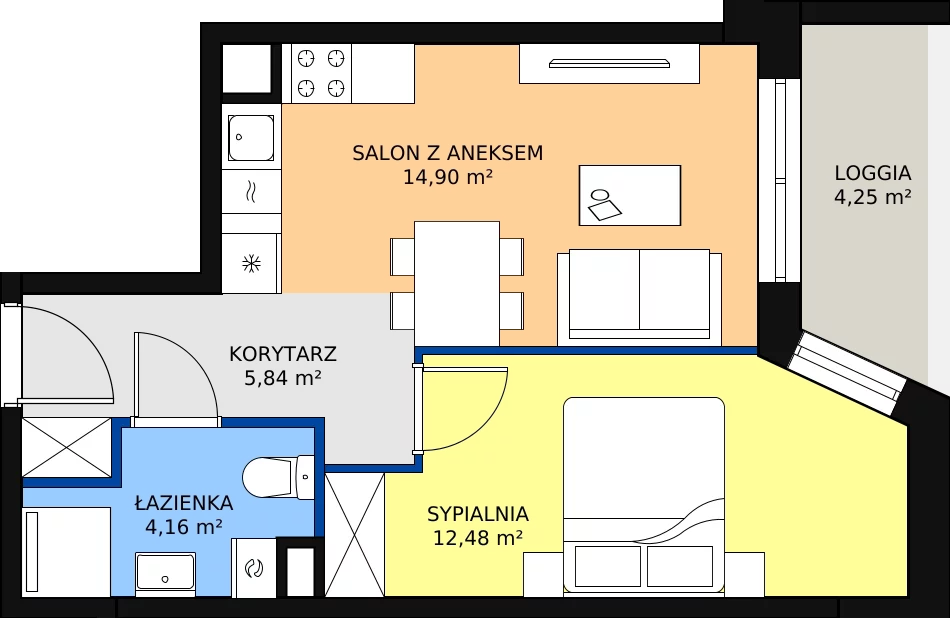 Zalety mieszkania 38.23 m², III/F261