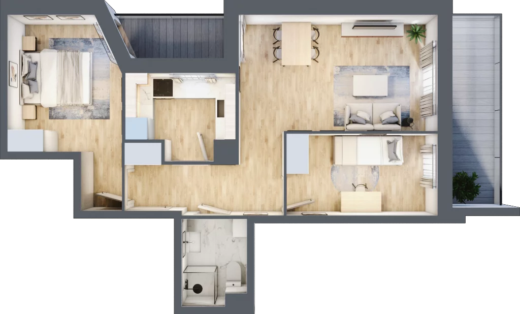 3 pokoje, mieszkanie 59,01 m², piętro 1, oferta nr III/F255, Miasteczko Nova Sfera, Warszawa, Białołęka, Żerań, ul. Marywilska