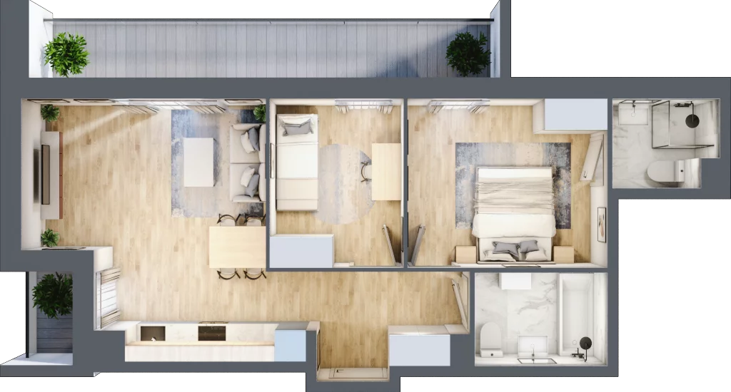 3 pokoje, mieszkanie 57,88 m², piętro 2, oferta nr III/F257, Miasteczko Nova Sfera, Warszawa, Białołęka, Żerań, ul. Marywilska