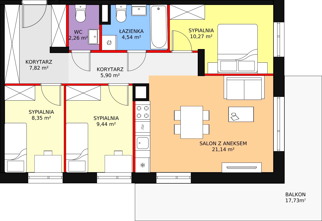 Mieszkanie 71,84 m², piętro 2, oferta nr I/37A, Olchowy Park, Warszawa, Białołęka, Kobiałka, ul. Mańkowska