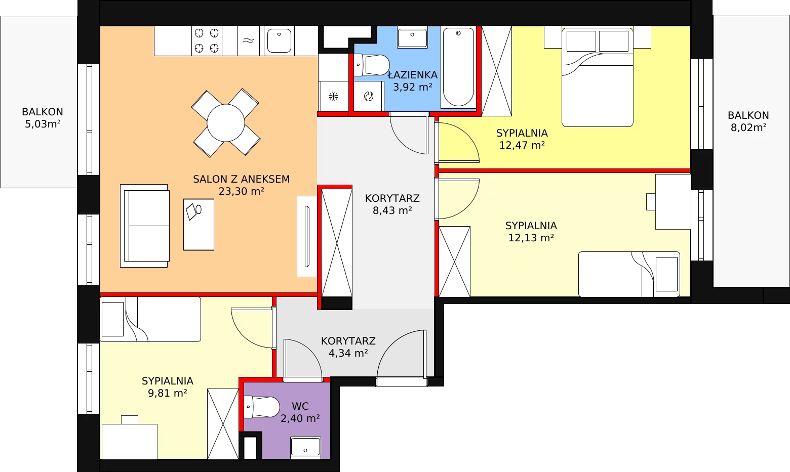 Mieszkanie 79,07 m², piętro 1, oferta nr I/9A, Olchowy Park, Warszawa, Białołęka, Kobiałka, ul. Mańkowska