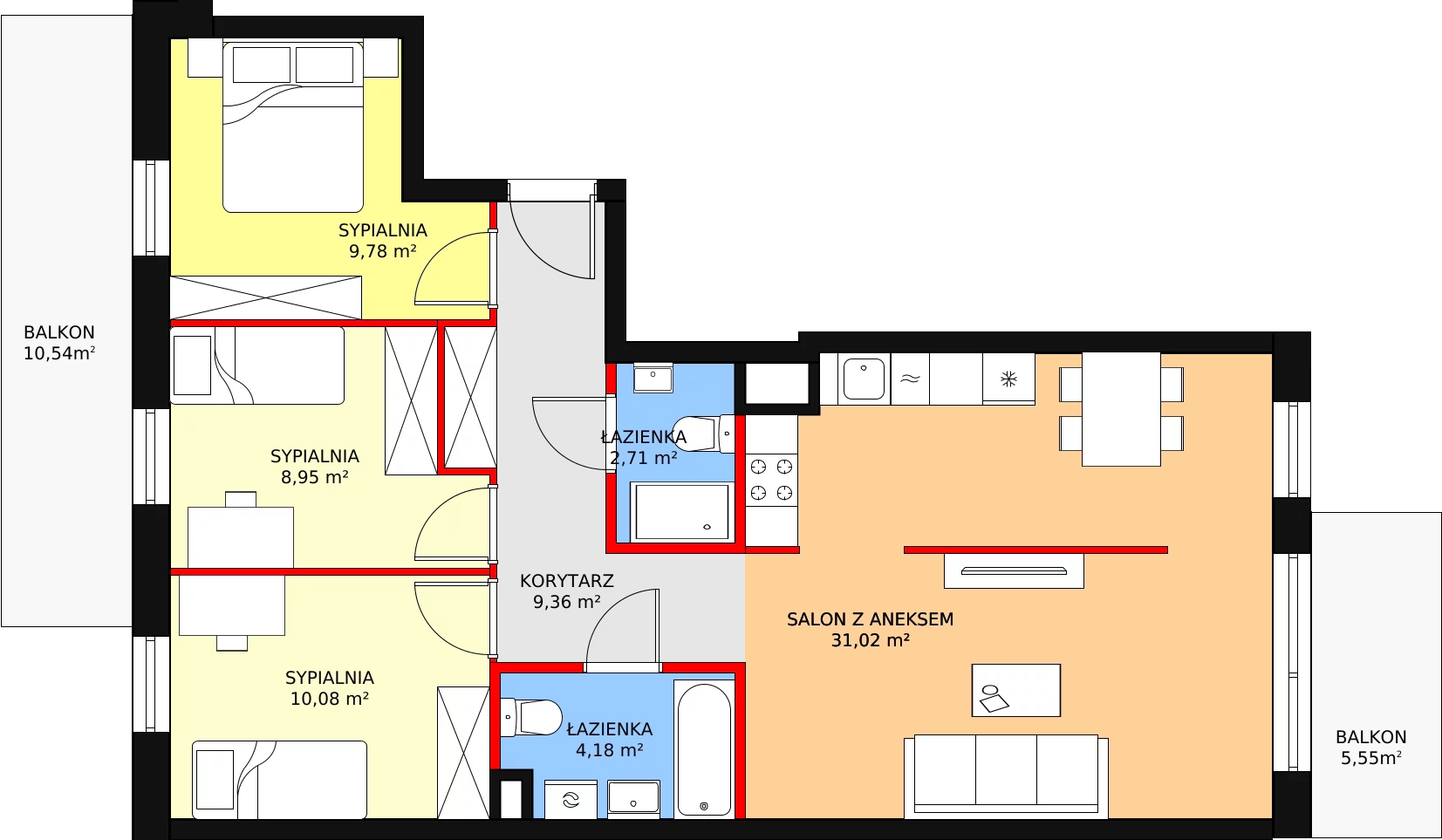 Mieszkanie 79,25 m², piętro 2, oferta nr IV/40, Olchowy Park, Warszawa, Białołęka, Kobiałka, ul. Mańkowska