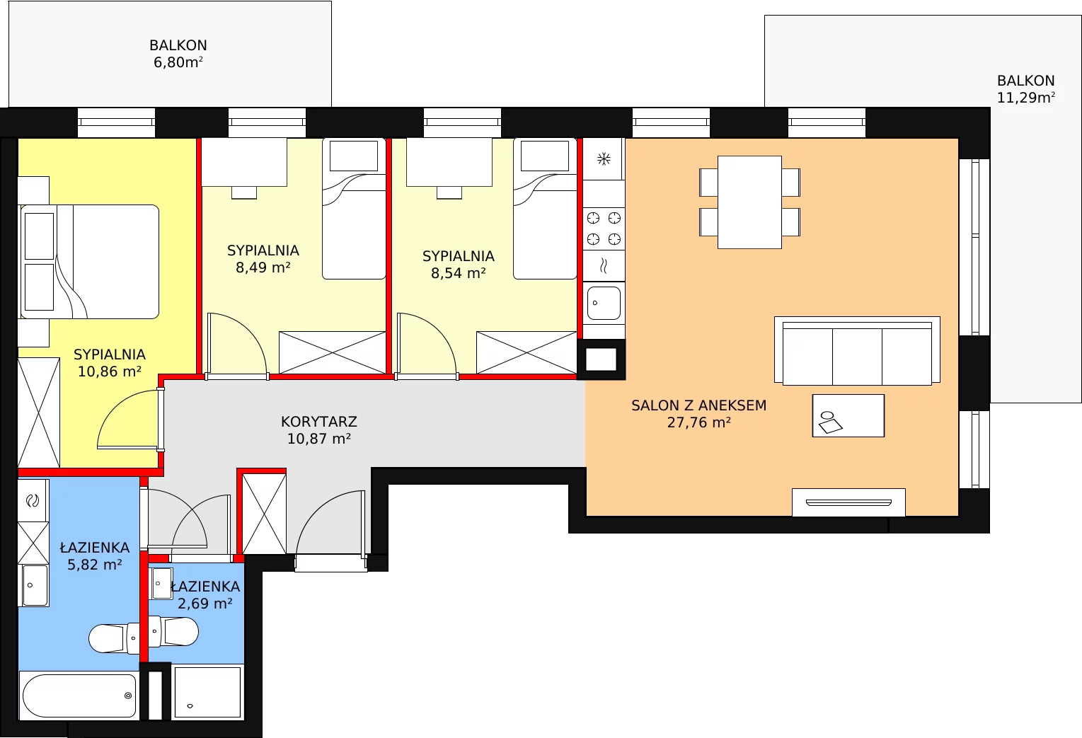 4 pokoje, mieszkanie 77,58 m², piętro 1, oferta nr IV/52, Olchowy Park, Warszawa, Białołęka, Kobiałka, ul. Mańkowska