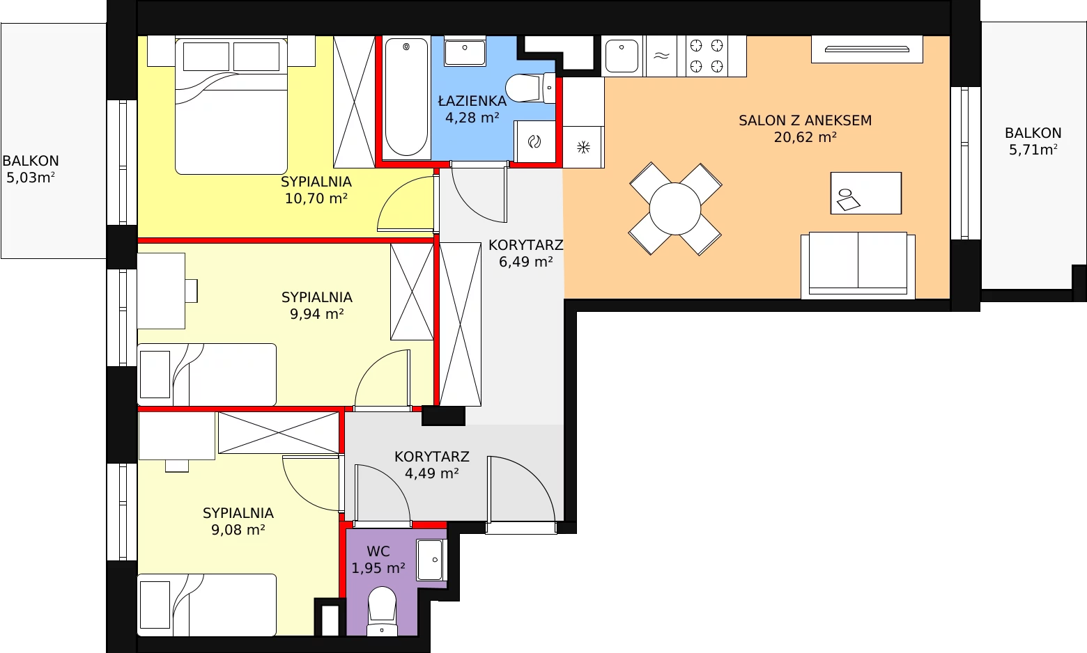 Mieszkanie 69,25 m², piętro 1, oferta nr I/34B, Olchowy Park, Warszawa, Białołęka, Kobiałka, ul. Mańkowska