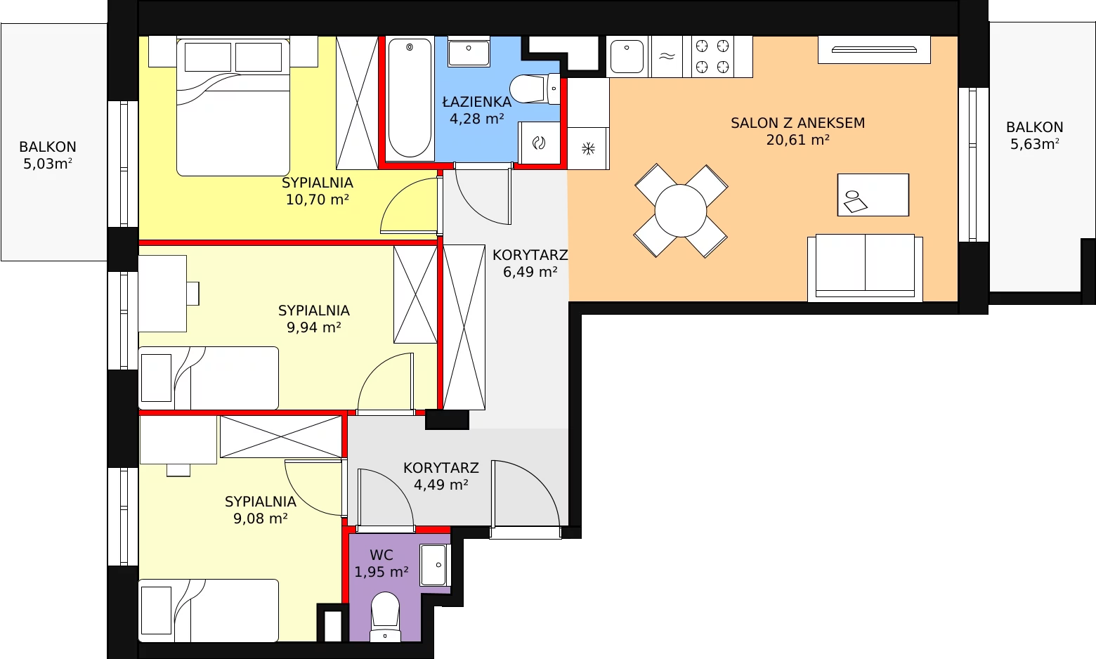 Mieszkanie 69,54 m², piętro 2, oferta nr I/38B, Olchowy Park, Warszawa, Białołęka, Kobiałka, ul. Mańkowska