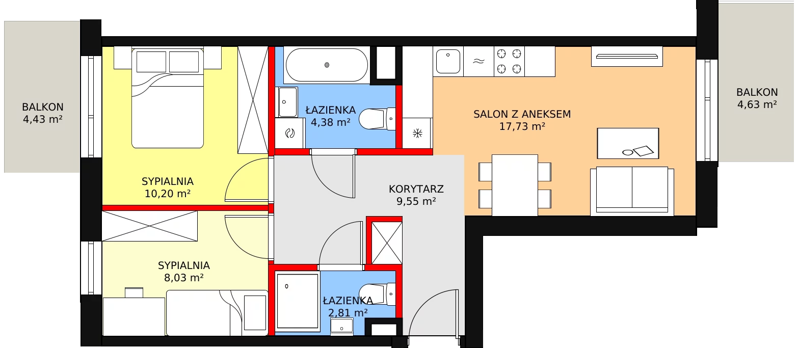 Mieszkanie 54,93 m², piętro 1, oferta nr V/9, Nova Viva Garden, Warszawa, Białołęka, Brzeziny, ul. Włodkowica 9