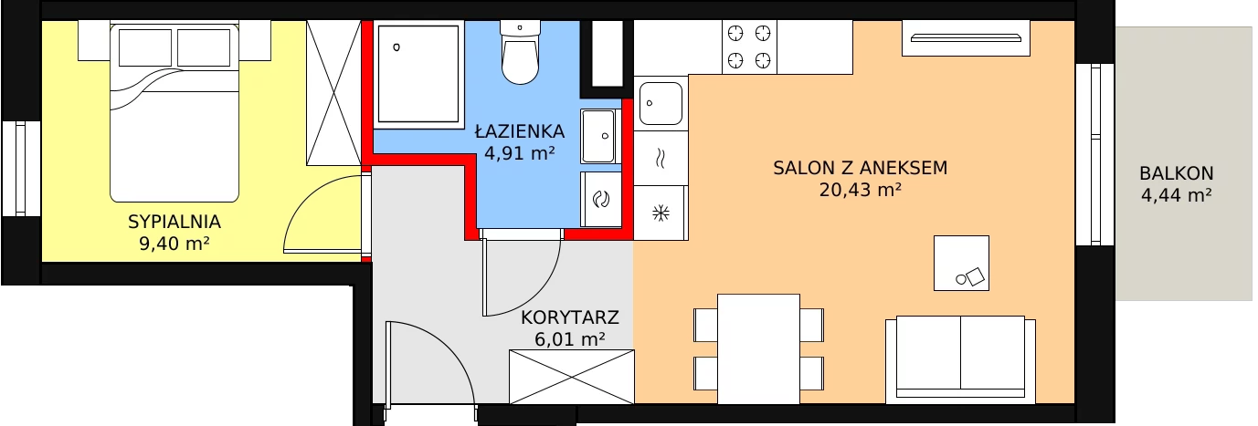 Mieszkanie 41,74 m², piętro 1, oferta nr VI/24, Nova Viva Garden, Warszawa, Białołęka, Brzeziny, ul. Włodkowica 9