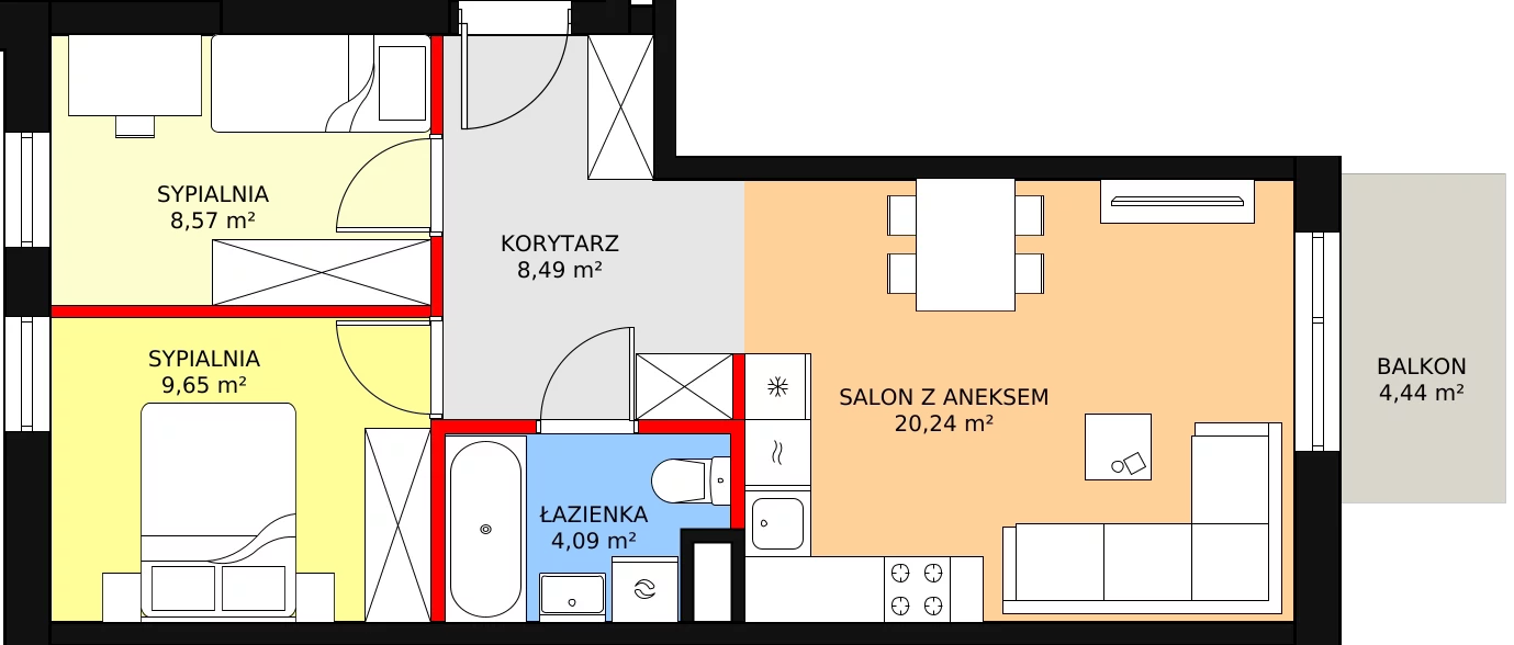 Mieszkanie 52,58 m², piętro 1, oferta nr VI/43, Nova Viva Garden, Warszawa, Białołęka, Brzeziny, ul. Włodkowica 9