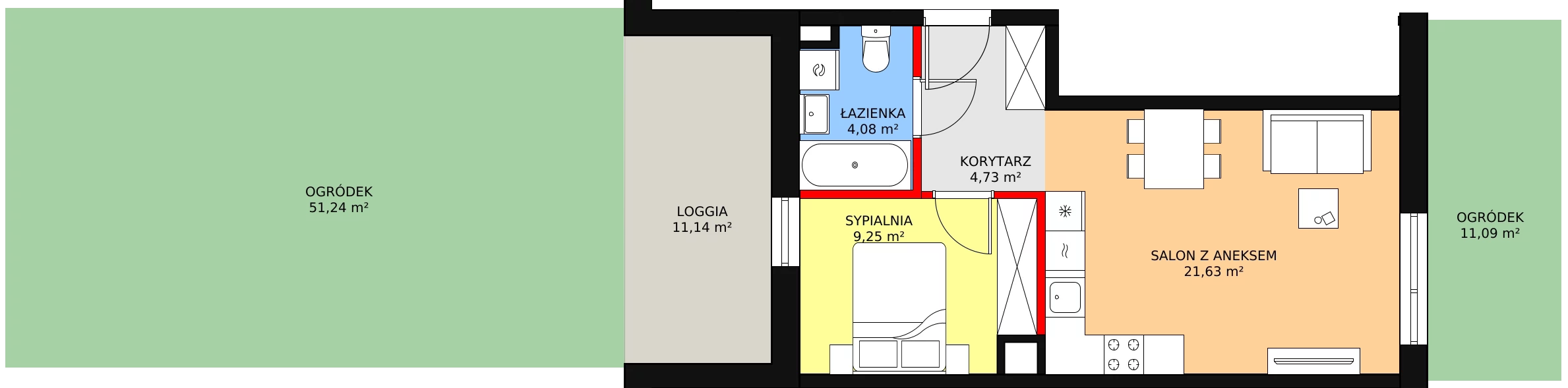 Mieszkanie 40,73 m², parter, oferta nr VI/81, Nova Viva Garden, Warszawa, Białołęka, Brzeziny, ul. Włodkowica 9