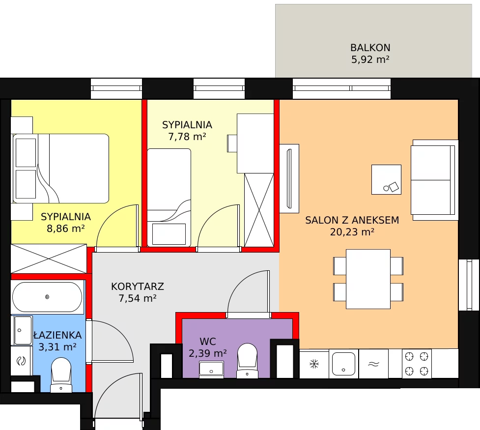 Mieszkanie 52,20 m², piętro 2, oferta nr VI/102, Nova Viva Garden, Warszawa, Białołęka, Brzeziny, ul. Włodkowica 9