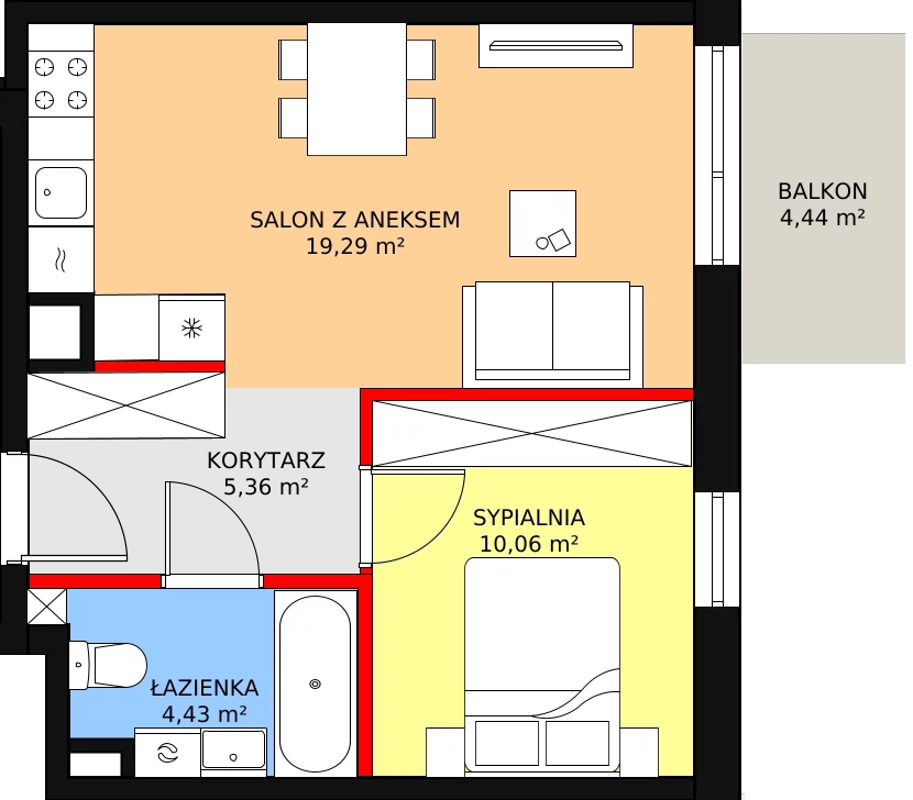 Mieszkanie 40,41 m², piętro 3, oferta nr VI/108, Nova Viva Garden, Warszawa, Białołęka, Brzeziny, ul. Włodkowica 9