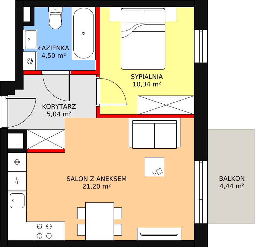 Mieszkanie 42,28 m², piętro 1, oferta nr VI/25, Nova Viva Garden, Warszawa, Białołęka, Brzeziny, ul. Włodkowica 9